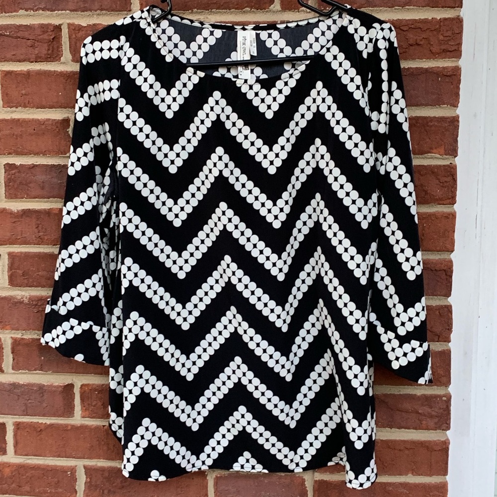 Pink Owl chevron blouse
